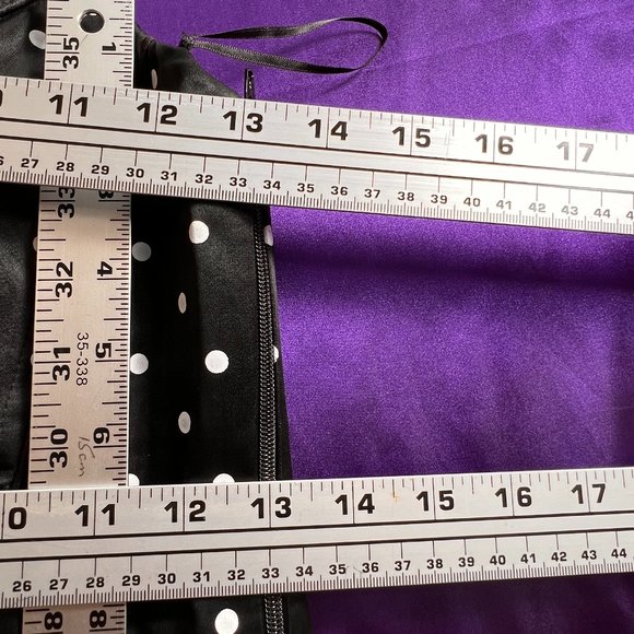 📌Sixthsense Sexy Corsage Top Black with White Polka Dots & Zipper on the Side - Picture 9 of 15